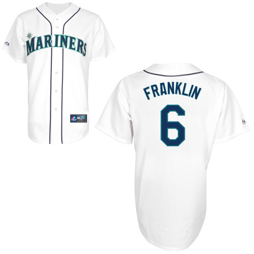 Nick Franklin #6 Youth Baseball Jersey-Seattle Mariners Authentic Home White Cool Base MLB Jersey
